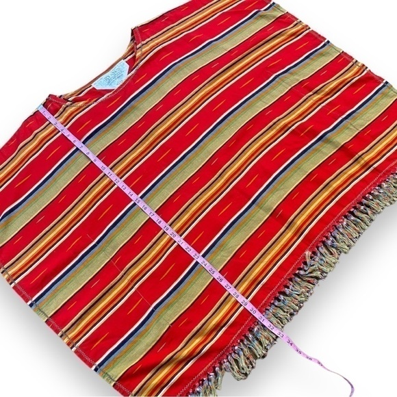 NEW Ryan Michael Serape Summer Linen-Blend Poncho | Size L/XL - Picture 11 of 16